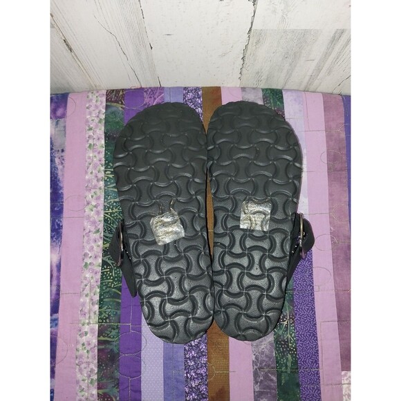 White Mountain Harley Footbed Sandals Black Leather Nubuck womens 9m - Picture 12 of 13